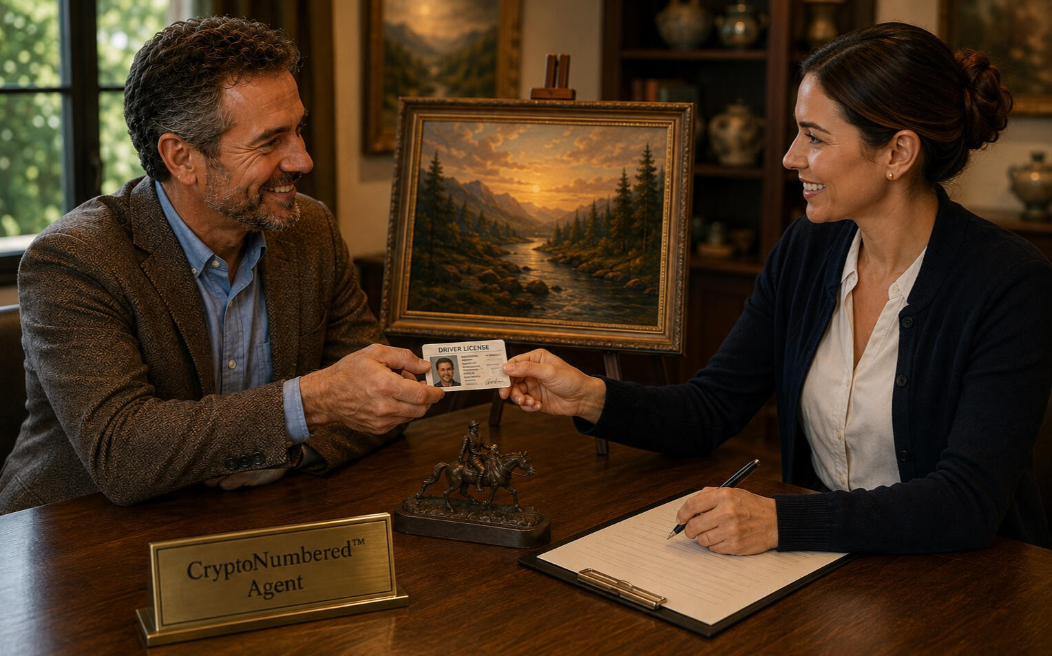 CryptoNumbered Provenance Agent completing a human-witnessed registration